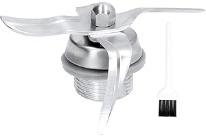 Serlium Mixerklinge aus Edelstahl, mit Reinigungsbürste Mixerklinge-Zubehör Niedrigtemperaturbeständiger Mixerklinge-Ersatz passend für Thermomix 3300