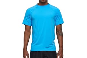 Arcweg Rash Guard Men Short Sleeves Shirt UPF 50+ Elastic Rash Vest Loose Fit Swimming Top Quick Drying Running Vest Sports Top