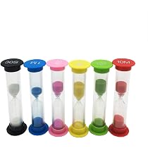 Sabliers Colorés 6 Pièces - 30s à 10min - Minuteur Enfant Cuisine Jeux