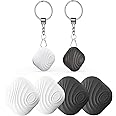 Nutale Key Finder, Bluetooth Tracker Item Locator with Key Chain for Keys Pet Wallets or Backpacks and Tablets, Batteries Include (White & Black, 4 Pack)