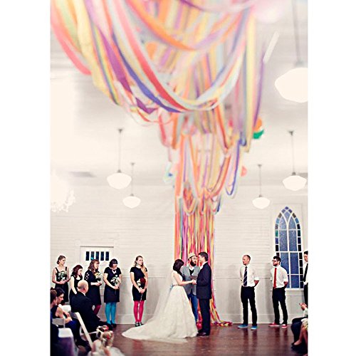 3 Stück hochwertige Krepppapier, Krepppapier, (Rolle) für Hochzeit und Party Dekoration elfenbeinfarben - 3