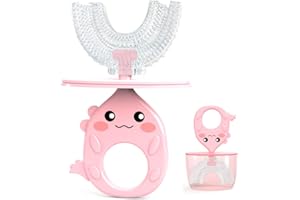 KARSEEN Kids Toothbrush,Kids U-Shaped 360° Oral Tooth Cleaning Toothbrush,Food Grade Silicone Brush Head Manual Training Tooth Brush for 2-6years Toddlers and Children