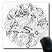 Produktbild Luancrop Mousepads Ozean-Marineentwurfs-Seeleben eingeschlossen in der Wasser-Kreis-Quallen-Kraken-Seepferdchen-Stechrochen-Entwurfs-rutschfeste Spiel-Mausunterlage Gummi-längliche Matte