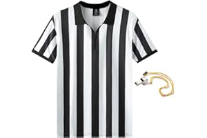SHINESTONE Schiedsrichtershirt, Herren Basketball, Fußball, Schiedsrichter, Trikot, Kurzarm, feuchtigkeitsableitend und schnell trocknend, perfekt für Outdoor-Sportarten, schwarz/weiß