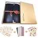 Produktbild LIEBLIED Scrapbook DIY Vintage Style mit Zubehör | Leder Scrapbook Fotoalben mit Schwarze Seiten + 14 Blätter Selbstklebend Foto Ecke Aufkleber + Fotoalben Geschenkbox Weihnachten Geschenkidee