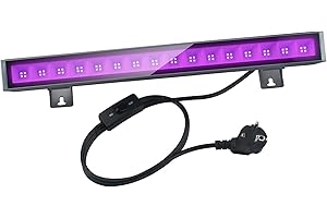 OUSIDE Lumiere Noire, 30W LED UV Tube,IP66 Imperméable 64 LEDs Violet Lampe Barre 395-400nm Blacklight Eclairage à Effet pour Soirée, Peinture Fluo, Aquarium,Affiche Fluorescente