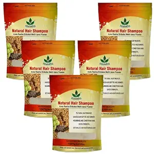 Havintha Natural Hair Shampoo with Amla, Reetha Shikakai and Methidana Powder - 227 grams (Pack of 5)