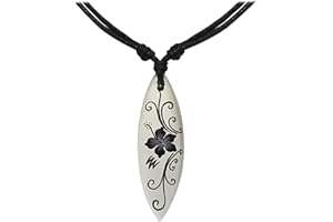 SOULCATS Soul-Cats 1 chaîne réglable avec pendentif planche de surf chaîne en bois bijoux naturels en blanc noir