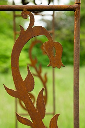 Filigraner Rosenbogen in Rost B: 110cm Rankbogen aus Metall in Edelrost - 4