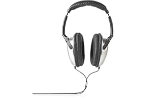 Nedis - Kopfhörer mit Kabel - Over-Ear - 6 m Rundes Kabel - HiFi - Ergonomische Ohrmuscheln - Silber/Schwarz