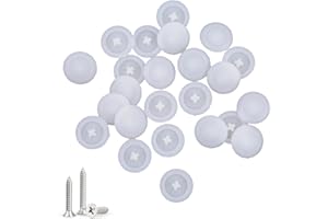 BIBITI 100 Pièces Cache Vis Blanc,Bouchon sur Vis Cruciforme Capuchon en Plastique Capuchons Protection Couvercle Rond Cache Autotaraudeuses Bouchon Encliquetage Capuchons 11 mm,pour Mural Meuble Décoratifs
