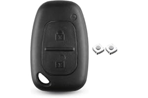 CHAEXII 2 Buttons Car Key Fob Shell Compatible for Vauxhall Renau-lt Traffic Master Vivaro Movano Kangoo For Nissan Primastar,Car Remote Key Case Replacement with two Micro Button(No blade)