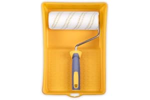 HARDY WORKING TOOLS Maler Set, Farbwanne und Farbwalzen z poliestru, Florhöhe 12 mm, długość 18 cm, grubość 48 mm, biały żel-szary, A0180-590000, zestaw 3-teiliges