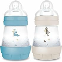 MAM Babyfles, vanaf 4 maanden, 330 ml, met zuignap 3, van siliconen, gemakkelijk vast te houden, gemakkelijk te reinigen, Easy Active, lichtroze, 1 stuks