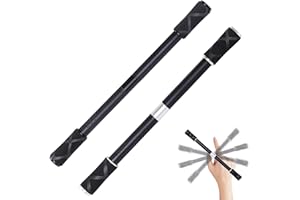 Ourdort 2 Pièces Stylos Rotatif,Pen Spinning,Stylo Spinning Professionnel,Stylo à Revêtement Antidérapan,Stylo à Bille Rotatif pour Divertissement étudiants,Enfants et Adultes (Sans recharge, Noir)