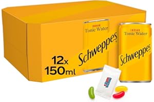 Schweppes Tonic 150ml Cans Schweppes Low Calorie Tonic 150ml Mini Cans 150ml Classic Mixer Cans 12-24Pcs Bundle Boxed Treatz (Tonic 24X150ml)
