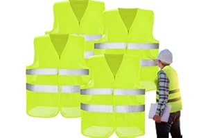 QIMMU Warnwesten Auto 4er, Warnweste, Sicherheitsweste, Sicherheitsweste Auto, Wahnwestenjacke Auto, Warnweste PKW, LKW