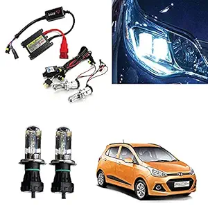 Auto Pearl - Car HID Light Kit Bulbs H4 6000k Automotive Headlight Bulbs Auto Conversion Driving Lamp High Intensity Discharge Kit Xenon White Light for - I10 Grand (Set Of 2 Pcs)