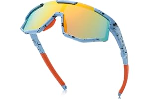 Beafaeur Gafas de Ciclismo Ligeras Niños Gafas de Sol Polarizadas para Deportes, Ciclismo,Tenis, Rugby, Running y Deportes al Aire Libre Protección UV400 Para niños y iñas de 5 a 16 años