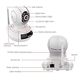 LeFun® Baby Monitor drahtlose WiFi IP-Überwachungskamera HD 720P Nanny Cam Video-Aufnahme Wiedergabe / Plug Pan Tilt-Fernbewegungs -Alert-Detect mit Zwei-Wege-Audio und Infrarot-Nachtsicht - 2