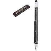 HOLL SU TERAZİLİ &Ccedil;OK FONKSİYONLU TORNAVİDALI CETVELLİ TOUCHPEN KALEM SİYAH