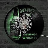 ❥ Material: Vinyl AIYOUBU Wanduhr Schallplatte Led Jack Daniels 3D Uhren Wohnzimmer Schlafzimmer Restaurant Dekoration