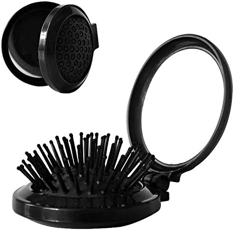 Judesuper Beauty Makeup Cosmetic Mirror，Mini Portable Folding Mirror Double Sides Mirror Pocket Printing Design Cosmetic Mirror Gift And Mirror Compact Pocket Makeup Mirror (Black)