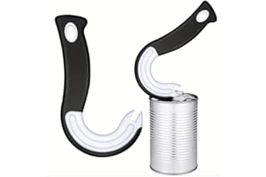 VIOJRLLY Ouvre-Boîte en Forme de J, Ouvre Boîte à Anneaux, Portable Manuel Ouvre Boite de Conserve, Ouvre-Boîtes à Crochets pour Anneau de Traction Canette Boîtes, Ouvre Bocal avec Poignée Antidérapante