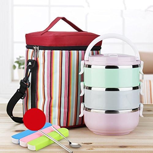 lzzfw Lunch Box The stainless steel vacuum flask bento boxes 304 cartridge B