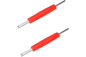 Zbssny 2 Stück Edelstahl Ventilschlüssel, Ventilausdreher für Autoventil Reifenventil Werkzeug Auto Schlüssel Reifenreparatur Motorrad Fahrrad Rot