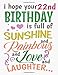 Produktbild I Hope Your 22nd Birthday Is Full of Sunshine and Rainbows and Love and Laughter: Blank Line Notebook (8.5 x 11 - 110 pages)