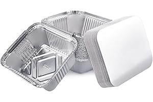 Miamex - Lote de 25 bandejas de aluminio desechables con tapa para transporte de alimentos, congelado, barbacoa, horno (450 ml)