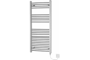 NRG Curved Electric Heated Manual Towel Rail 250W 1100x500 Chrome