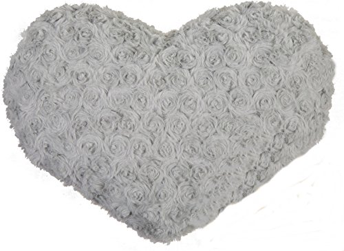 Bada Bing 2er Set Kissen Herz Rosen creme grau Kuschelkissen Pärchen Geschenk Liebe - 3