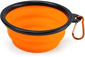 PATITAS SHOP 2Pcs Cuenco Plegable 350ml, Bebedero Gatos, Comedero Gato, Bebedero Y Comederos para Perros, Accesorios De Viaje, Bebedero Conejo, Bebedero Perro Portatil, Comedero Conejo (Naranja)