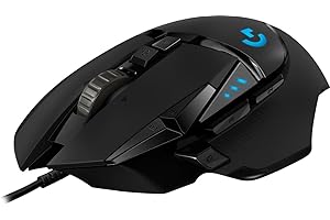 Logitech G G502 HERO, Mysz do gier z podświetleniem RGB, 11 programowalnymi przyciskami oraz możliwością regulacji wyważenia za pomocą (5) ciężarków o masie 3,6 g - Czarny