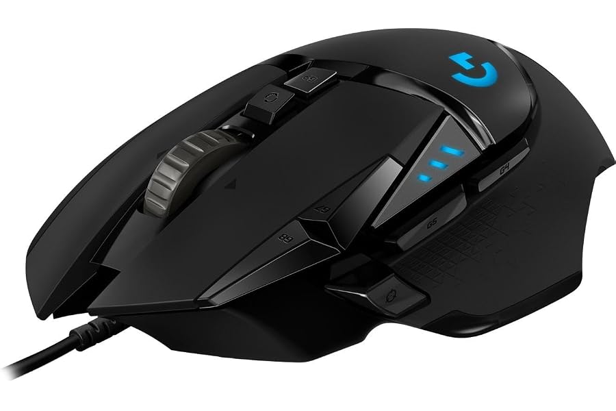 Logitech G G502 Hero Ratón Gaming con Cable Alto Rendimiento, Captor Hero 25K, 25,600 dpi, RGB, Peso Personalizable, 11 Boton