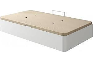 SHIITO | Modelo Dakotta – Canapé 90x190 cm con Apertura Lateral | Tapa 3D Transpirable | Gran Capacidad – Color Blanco – 90x190x35 cm