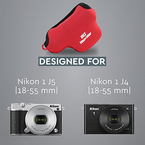  Ultra Light   N  opr  ne Sac Camera Case MegaGear  avec Mousqueton pour Nikon 1 J4  Nikon 1 J5 avec 10-30mm  Rouge 