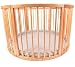 VERY LARGE WOODEN BABY PLAYPEN (Ø 120cm) WITH PLAYMAT (DOTS GREY)