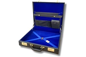 Regalia Store UK Étui rigide maçonnique pour tablier (MM/WM), Noir , 45.50 X 39.50 X 9 cm, Brodé