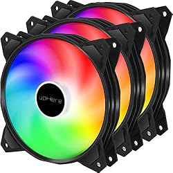 upHere 120mm 3pin LED Rainbow Ventilateur pour Boîtier PC Ultra Silencieux, 3 Pack (PF120CF3-3)