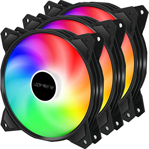 upHere 120mm 3pin LED Rainbow Ventilateur pour Boîtier PC Ultra Silencieux, 3 Pack (PF120CF3-3)