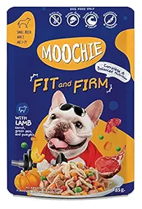 Moochie Wet Dog Food Fit&Firm with Lamb Carrot, Green Pea, and Pumpkin 85 g X 12 Pouch