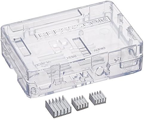 Rees52 Raspberry Pi 3 Model B Case PC Protective Case With 2X Heatsinks For Raspberry Pi 3 Model B, Pi 2 Model B & Pi Model B+ (Clear)