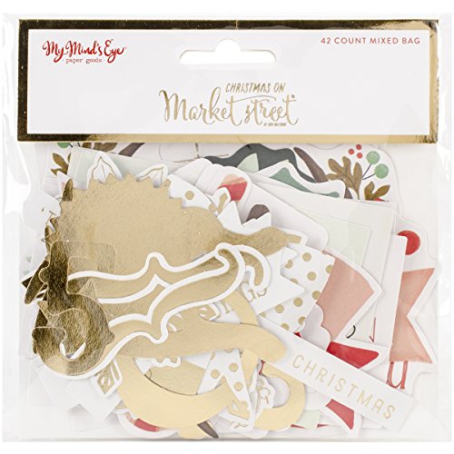 My Minds Eye Paper Christmas On Market St. Mixed Bag Cardstock Die-Cuts-with Gold Foil
