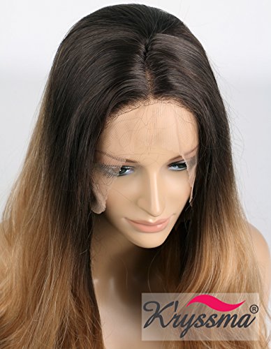 K’ryssma Blond Lang Perücke Braun Blond Ombre Wavy Wig Synthetic Haar Wavy Blond Perücke Half Hand Tied 24 inch - 5