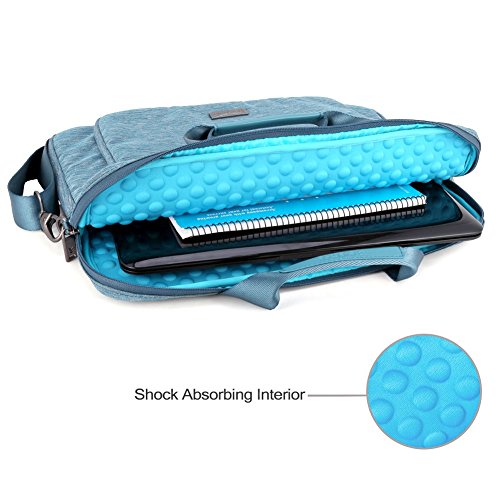Laptophülle, Evecase 15.6 Zoll Universal Neoprene Gepolsterte Notebook Briefcase Laptop Schutzhülle mit Anzug-Gewebe / Ablösbaren Träger / Handgriff / Frontfach / Zubehörfächer für Lenovo Asus Acer HP – Himmelblau - 6