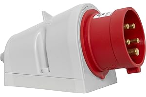 Brennenstuhl CEE Wandstecker 5-polig, Industriestecker 400V/16A, ideal für Außen- und Innenbereich, Baustelle, Industrie, IP44, 16A