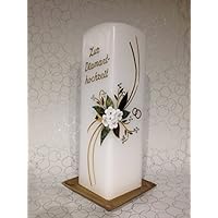 Hochzeitskerze zur Diamanthochzeit , Kerze zur diamantenen Hochzeit, viereckig